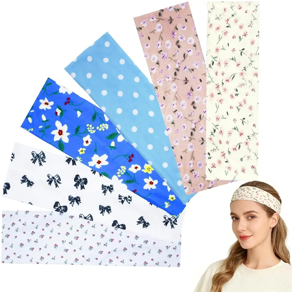 Free Shipping 6 Pcs Anti-Slip Elastic Headbands for Women Soft Fabric Yoga Sweatbands with Floral Heart Print Stretchy, Sweat-Ab
Free Shipping 6 Pcs Anti-Slip Elastic Headbands for Women Soft Fabric Yoga Sweatbands with Floral Heart Print Stretchy, Sweat-Ab