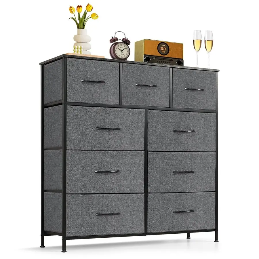 Dresser for Bedroom, AntiTip Tall Storage Organizer Chest of Drawers with Wooden Top and Metal Frame Fabric Bins for Closet, Liv
Dresser for Bedroom, AntiTip Tall Storage Organizer Chest of Drawers with Wooden Top and Metal Frame Fabric Bins for Closet, Liv