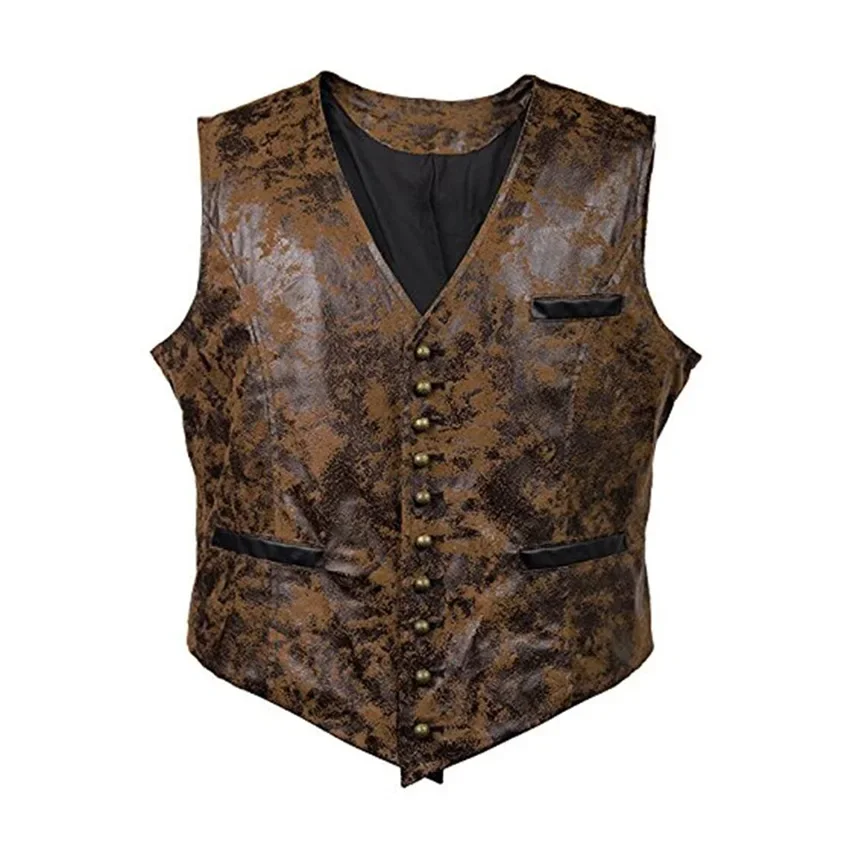 Men's Steampunk Cosplay Costume Vest Jacket New Rivet Button Faux Leather Cowboy Waist Coat Chalecos Para Hombre
Men's Steampunk Cosplay Costume Vest Jacket New Rivet Button Faux Leather Cowboy Waist Coat Chalecos Para Hombre