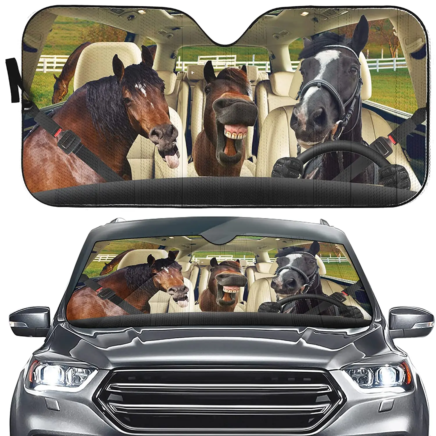 YOSA Funny Farm Horse Auto Windshield Sun Shade Horse Driving Car Front Window Visor Shade Sun Heat Reflector Anti-UV Country
YOSA Funny Farm Horse Auto Windshield Sun Shade Horse Driving Car Front Window Visor Shade Sun Heat Reflector Anti-UV Country