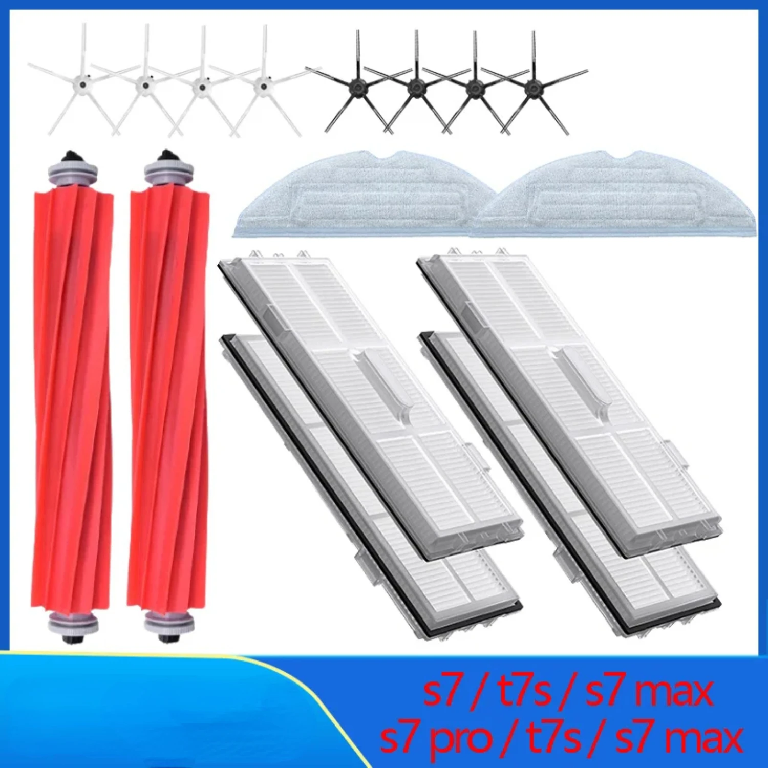 For S7Max s7MaxV S7 S70 S75 T7S Plus Main Side Brush Mops Cloths HEPA Filter Kit Robotic Vacuum Cleaner Accessories
For S7Max s7MaxV S7 S70 S75 T7S Plus Main Side Brush Mops Cloths HEPA Filter Kit Robotic Vacuum Cleaner Accessories