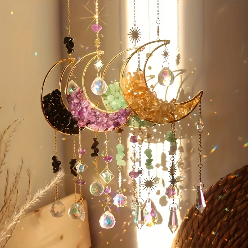 1/4pcs Moon Shaped Crystal Sun Catcher, Car Pendant, Magic Rainbow Hanging Wall Decoration, Fantasy Crystal Pendant, Rainbow
1/4pcs Moon Shaped Crystal Sun Catcher, Car Pendant, Magic Rainbow Hanging Wall Decoration, Fantasy Crystal Pendant, Rainbow