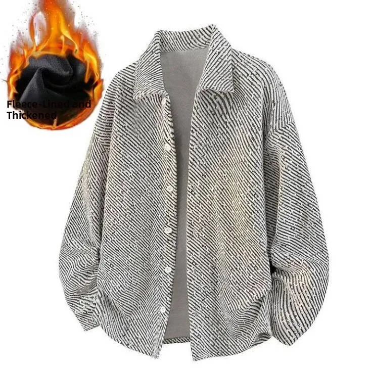 American Retro Thiened Fce Men's Casual Coat Autumn Winter New Sle Loose Woolen Jaet Stand Fit Button Detail
American Retro Thiened Fce Men's Casual Coat Autumn Winter New Sle Loose Woolen Jaet Stand Fit Button Detail