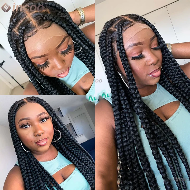 36" Full Lace Wigs Synthetic Braided Wigs For Black Women Cornrows Braids Lace Wigs Knotless Big Box Braids Wig With Baby Hair
36" Full Lace Wigs Synthetic Braided Wigs For Black Women Cornrows Braids Lace Wigs Knotless Big Box Braids Wig With Baby Hair