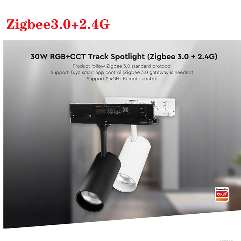Miboxer Zigbee 3.0 30W RGBCCT LED Track Light Tuya APP RF Remote control 110V 220V
Miboxer Zigbee 3.0 30W RGBCCT LED Track Light Tuya APP RF Remote control 110V 220V