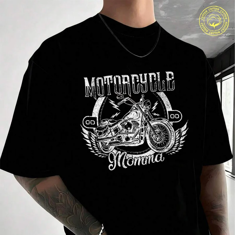 Men Cotton T-Shirt Motorcycle Momma Graphic Moto T Shirt O-neck Short Sleeve Tees Fashion Hip Hop Tshirt
Men Cotton T-Shirt Motorcycle Momma Graphic Moto T Shirt O-neck Short Sleeve Tees Fashion Hip Hop Tshirt