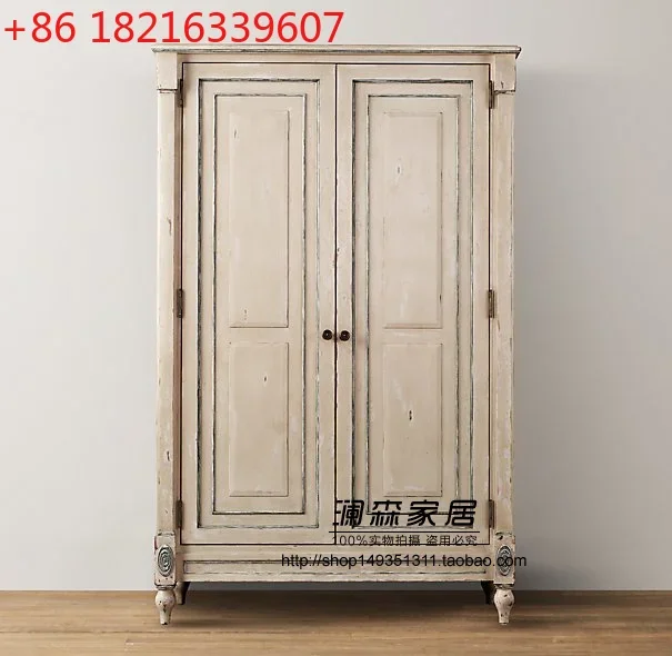 French rural solid wood furniture American retro old solid wood wardrobe European double door
French rural solid wood furniture American retro old solid wood wardrobe European double door