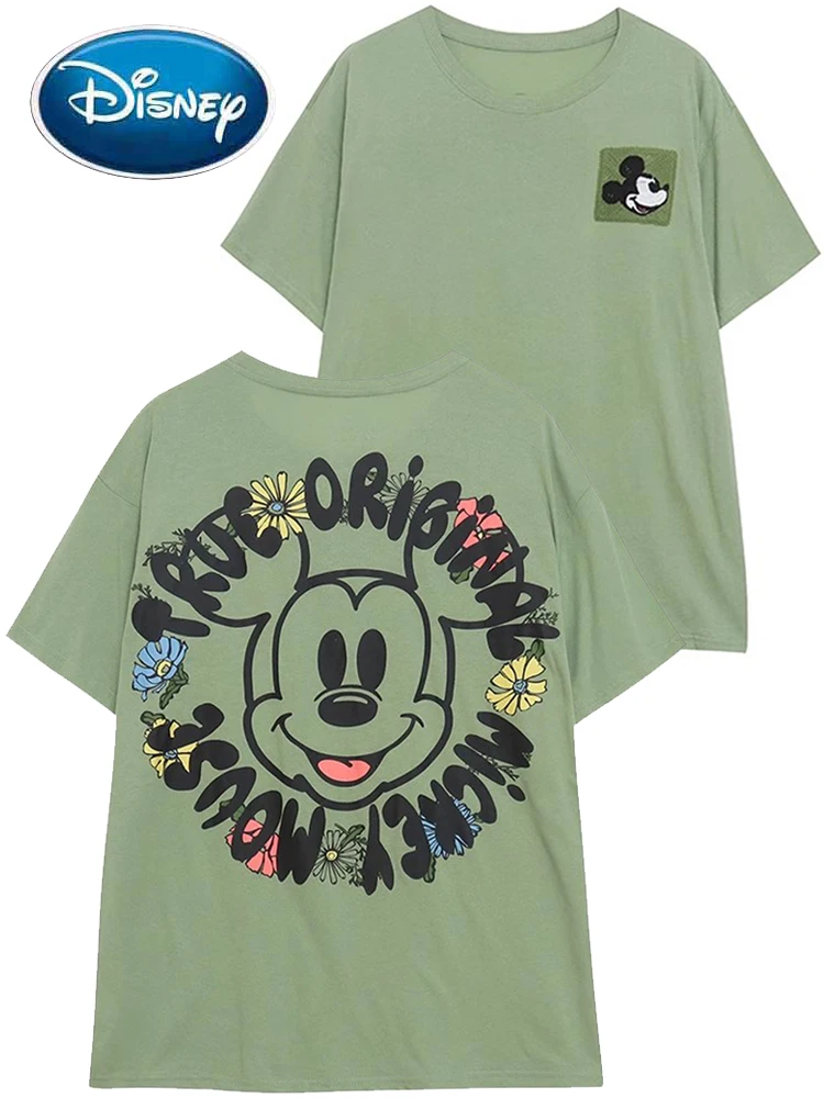 Disney Front Back Mickey Mouse Letter Cartoon Print Embroidery T-Shirt Women O-Neck Pullover Short Sleeve Tee Tops Streetwear
Disney Front Back Mickey Mouse Letter Cartoon Print Embroidery T-Shirt Women O-Neck Pullover Short Sleeve Tee Tops Streetwear