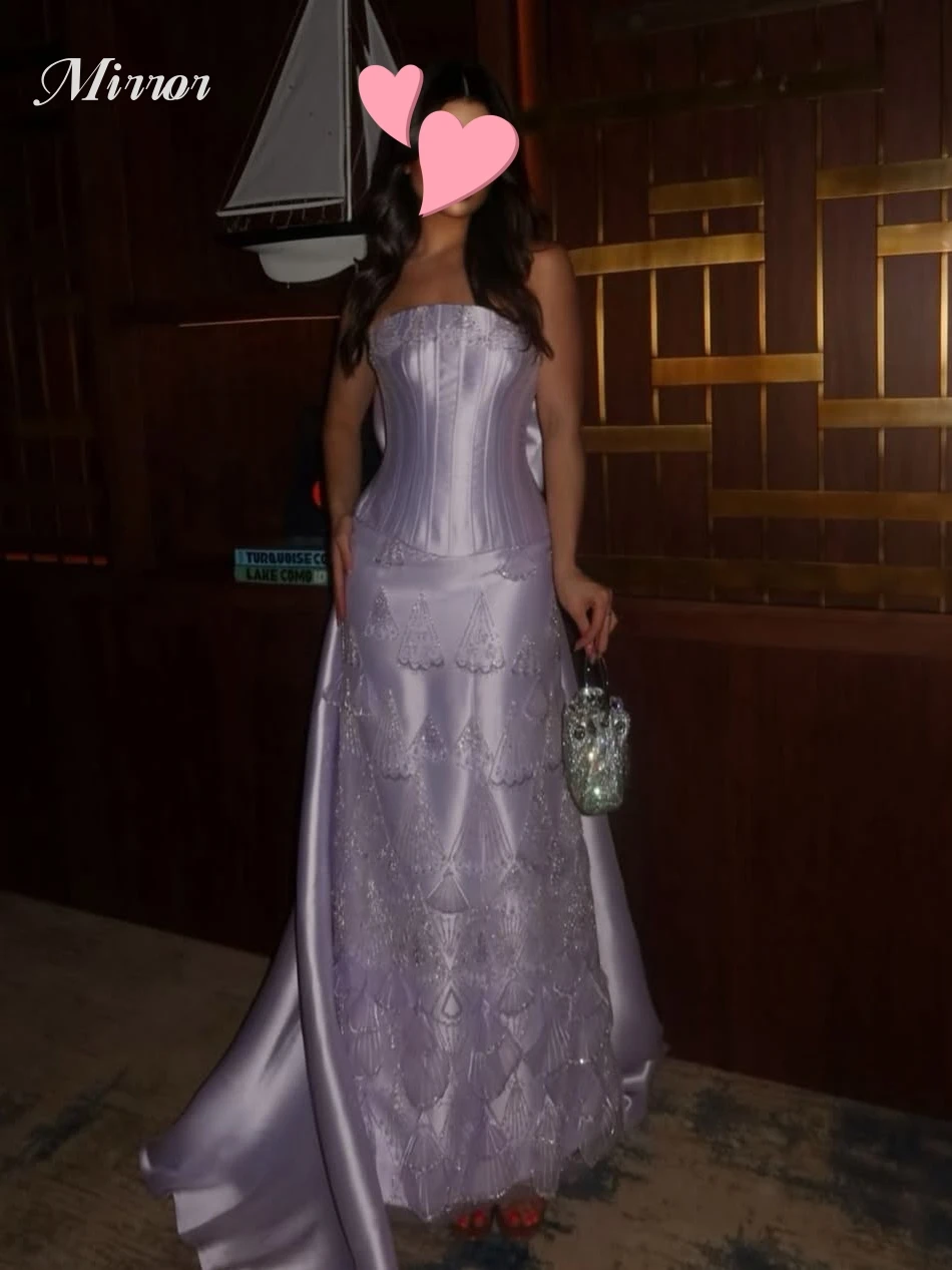 Mirror Dress Elegant Vintage Sweet Lilac Lace Beads Bow Strapless Customized Formal Occasion Prom Dress Evening Party Gowns
Mirror Dress Elegant Vintage Sweet Lilac Lace Beads Bow Strapless Customized Formal Occasion Prom Dress Evening Party Gowns