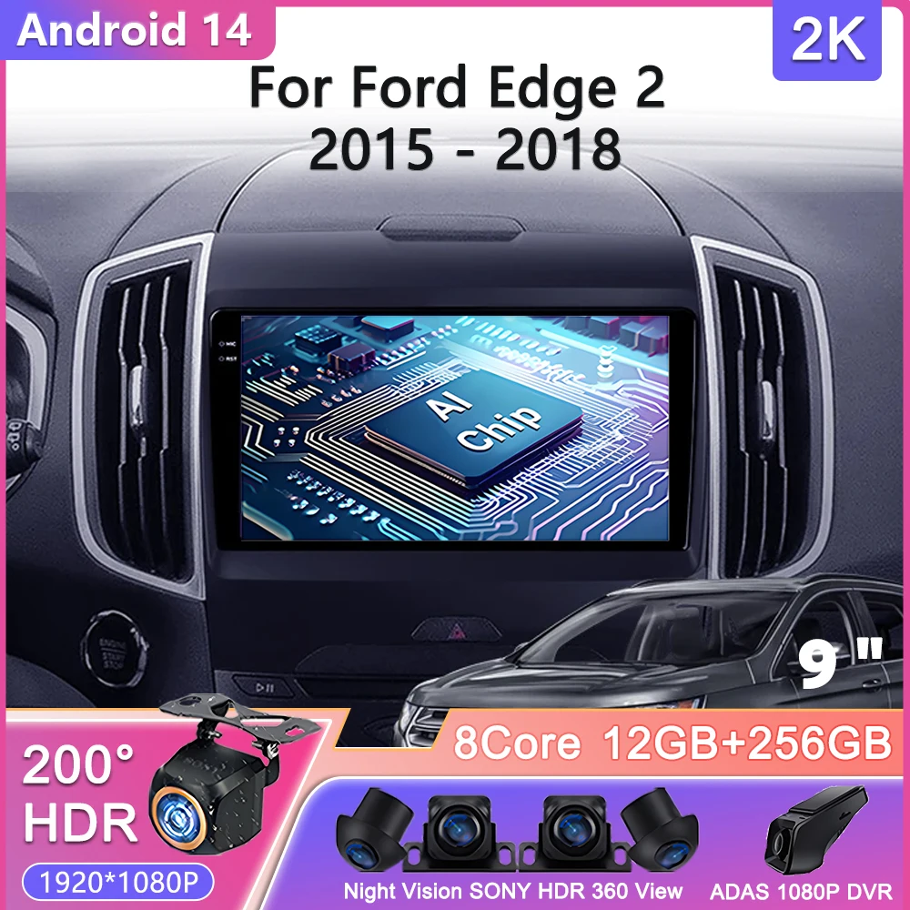 2K Screen Android 14 For Ford Edge 2 2015 - 2018 Car Radio Multimedia Video Player Navigation stereo GPS No 2din Head Unit
2K Screen Android 14 For Ford Edge 2 2015 - 2018 Car Radio Multimedia Video Player Navigation stereo GPS No 2din Head Unit