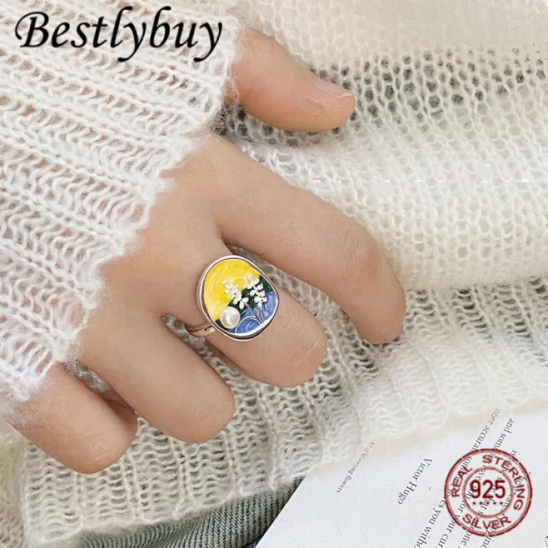 S925 Silver French Monet Oil Painting Wind Drop Glazed Enamel Bouquet Ring for Women
S925 Silver French Monet Oil Painting Wind Drop Glazed Enamel Bouquet Ring for Women
