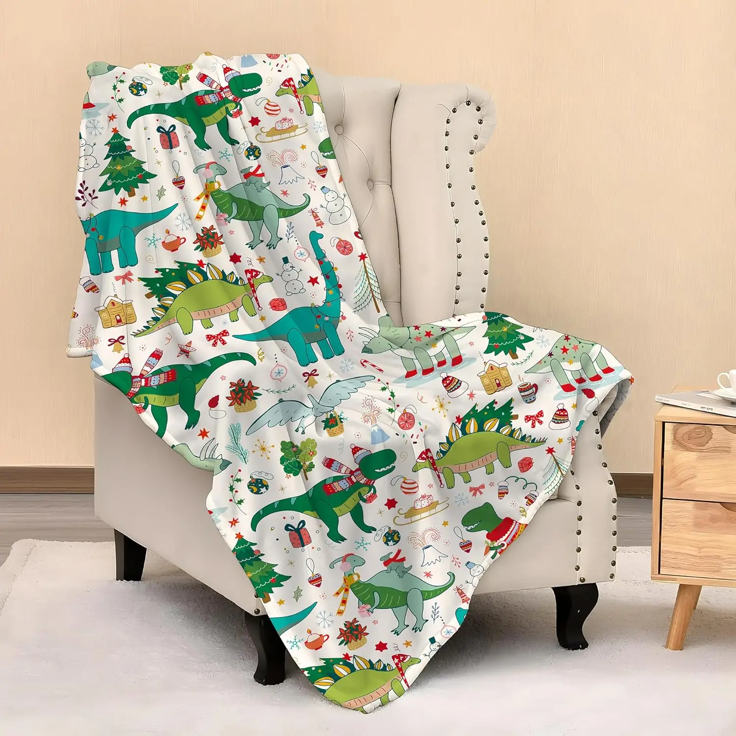 Cute Christmas Dinosaur Blanket Children Flannel Lightweight Throw Blanket Gift for Boys Girls Adults Suitable for Sofa Bed
Cute Christmas Dinosaur Blanket Children Flannel Lightweight Throw Blanket Gift for Boys Girls Adults Suitable for Sofa Bed