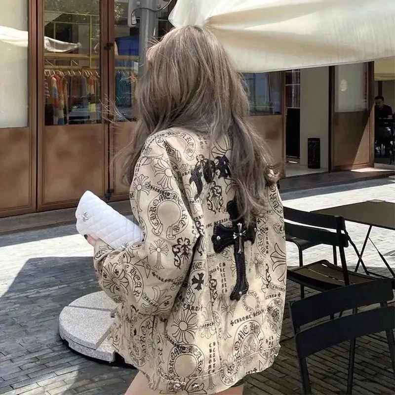 Goth Embroidery Coat Women Clothes Street Harajuku Hip Hop Vintage Jacket Women Clothing Loose Casual Denim Jacket Women Tops
Goth Embroidery Coat Women Clothes Street Harajuku Hip Hop Vintage Jacket Women Clothing Loose Casual Denim Jacket Women Tops