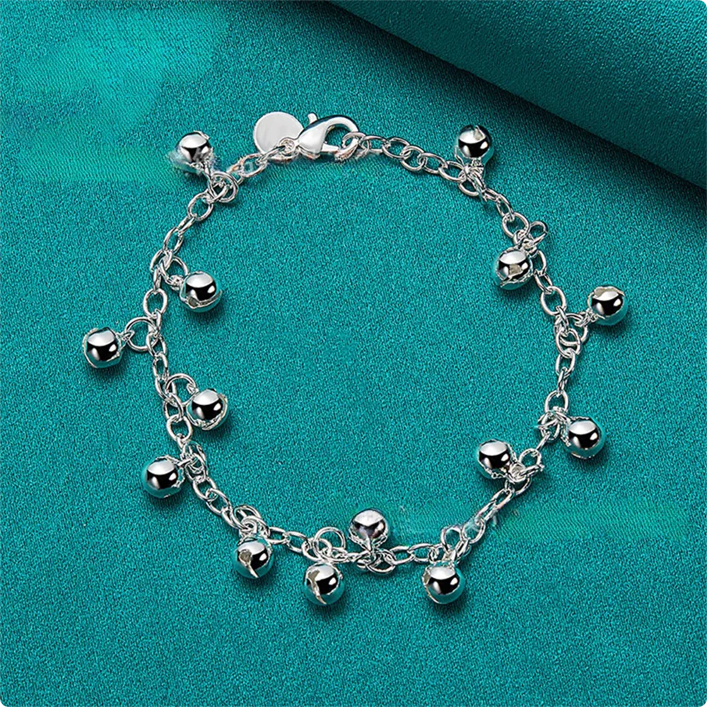 925 Sterling Silver Delicate Beaded Pendant Bracelet for Women Fashion Jewelry Wedding Party Accessories
925 Sterling Silver Delicate Beaded Pendant Bracelet for Women Fashion Jewelry Wedding Party Accessories