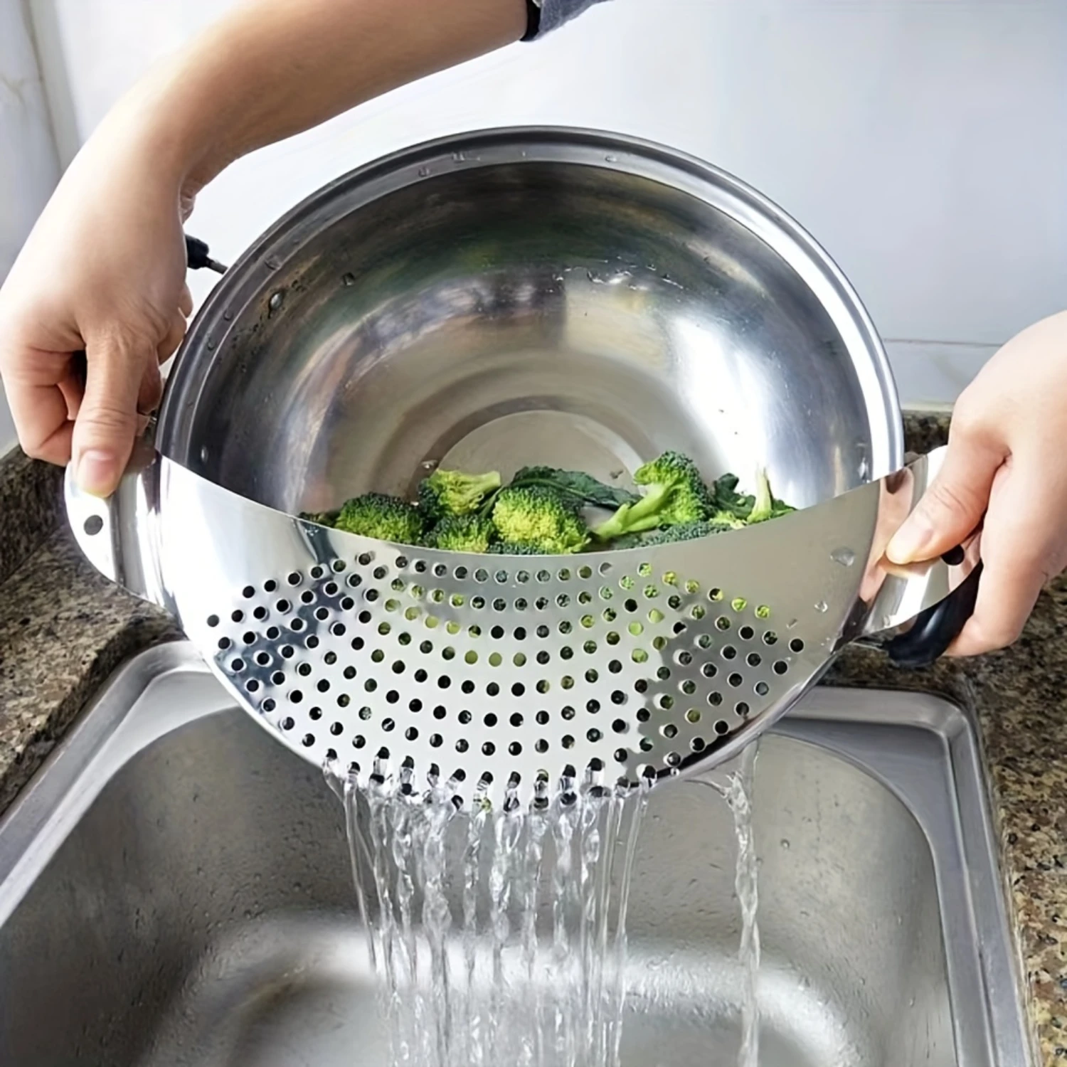 1/2pcs Stainless Steel Pot Strainer Set - Effortless Noodle & Veggie Drainer, Durable Kitchen Colander with Ergonomic Handle, Pr
1/2pcs Stainless Steel Pot Strainer Set - Effortless Noodle & Veggie Drainer, Durable Kitchen Colander with Ergonomic Handle, Pr