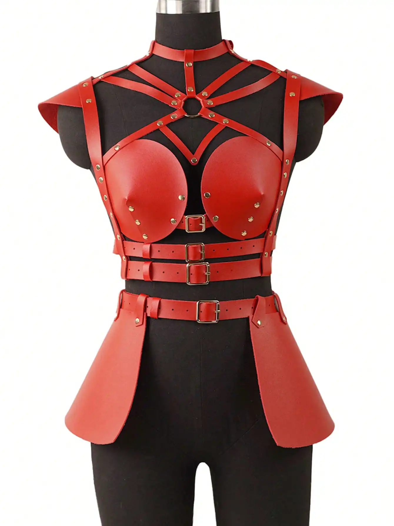 Women's handmade red leather armor corset, adjustable steampunk buckle harness set, gothic fantasy festival costume, cosplay
Women's handmade red leather armor corset, adjustable steampunk buckle harness set, gothic fantasy festival costume, cosplay
