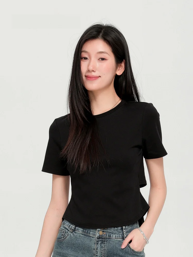 Летняя новинка Dailanzhi: женская футболка с круглым вырезом и коротким рукавом, универсальный топ для похудения из смесового хлопка и полиэстера, влагоотводящая.
Летняя новинка Dailanzhi: женская футболка с круглым вырезом и коротким рукавом, универсальный топ для похудения из смесового хлопка и полиэстера, влагоотводящая.