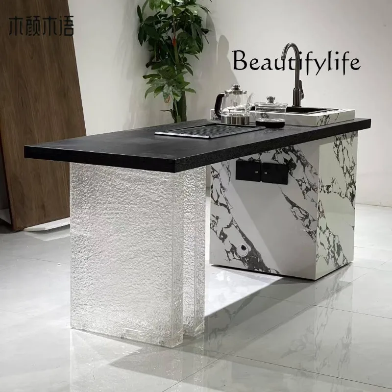 Italian minimalist rock slab island tea table with sink modern minimalist designer new Chinese high-end
Italian minimalist rock slab island tea table with sink modern minimalist designer new Chinese high-end