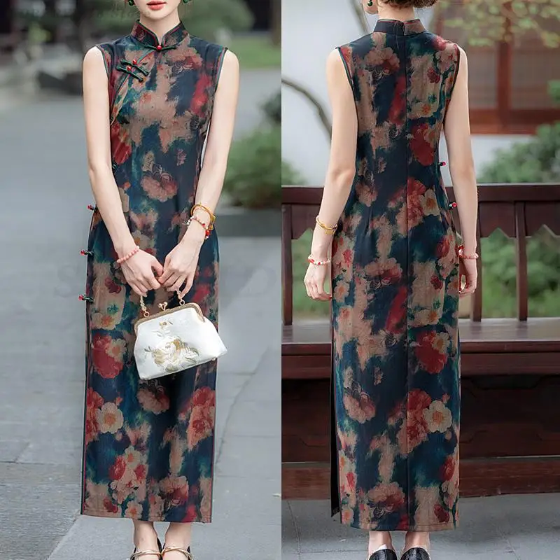 Plus Size New Chinese Style Qipao Chinese Long Dress Vintaga Classic Female Cheongsam Print Flower Traditional Oriental Clothing
Plus Size New Chinese Style Qipao Chinese Long Dress Vintaga Classic Female Cheongsam Print Flower Traditional Oriental Clothing