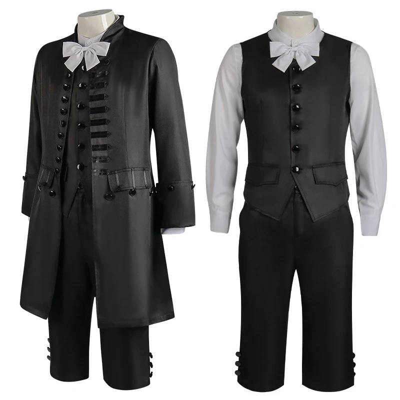 18th Century Victorian British Royal Guard Costume Men Medieval Black Court Queen's Guard Uniform Jacket Prince Cosplay Full Set
18th Century Victorian British Royal Guard Costume Men Medieval Black Court Queen's Guard Uniform Jacket Prince Cosplay Full Set