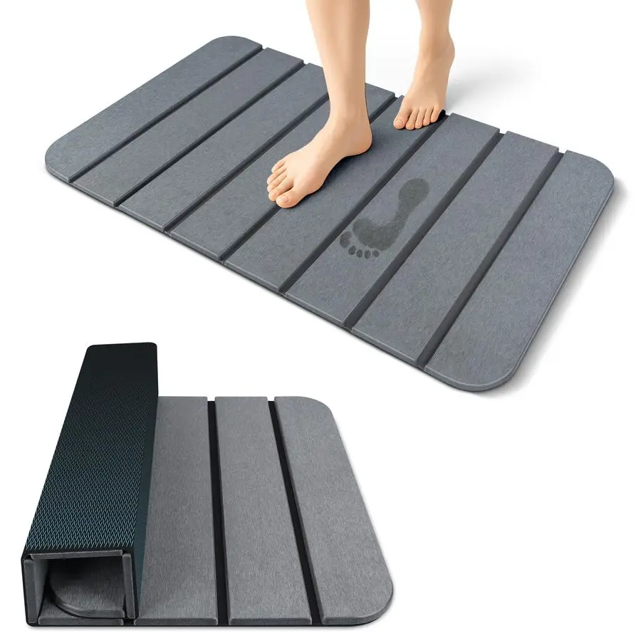 Large Foldable Stone Bath Mat 2817 with NonSlip Rubber Base, Super Absorbent Quick Drying Diatomaceous Earth Mat for Bathroom, E
Large Foldable Stone Bath Mat 2817 with NonSlip Rubber Base, Super Absorbent Quick Drying Diatomaceous Earth Mat for Bathroom, E