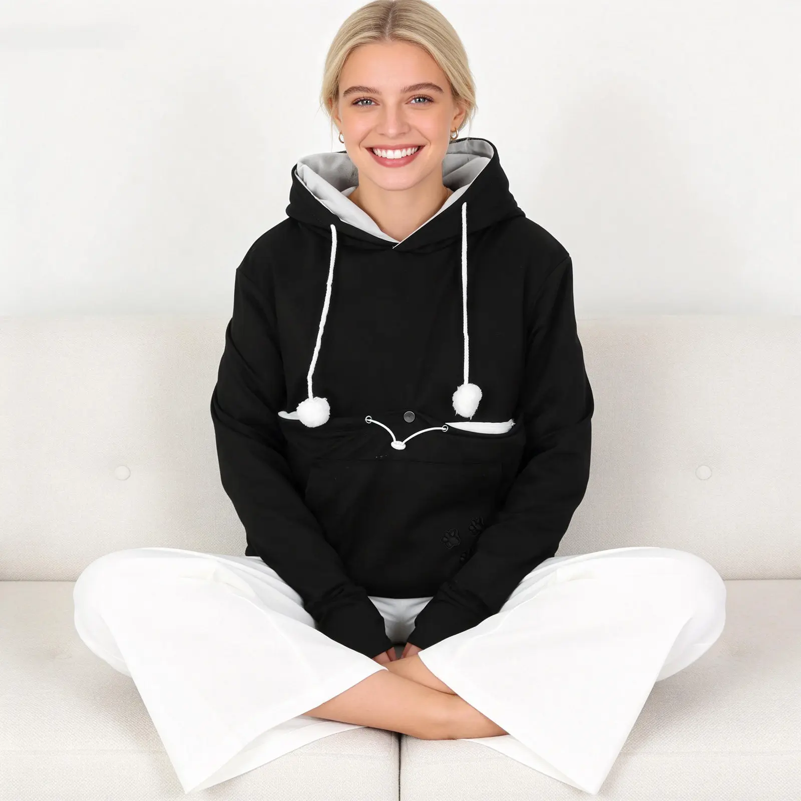 Unisex Pet Pouch Hoodie for Cat Dog Carrier Sweatshirt Zippered Pocket Warm Cozy Fall Winter Wear Size L
Unisex Pet Pouch Hoodie for Cat Dog Carrier Sweatshirt Zippered Pocket Warm Cozy Fall Winter Wear Size L