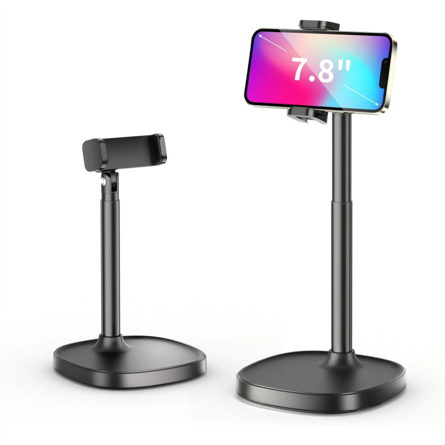 Desktop Phone Stand, Adjustable Height & Angle Holder with 360° Rotation, Compatible with iPhone Samsung Android Smartphones -
Desktop Phone Stand, Adjustable Height & Angle Holder with 360° Rotation, Compatible with iPhone Samsung Android Smartphones -