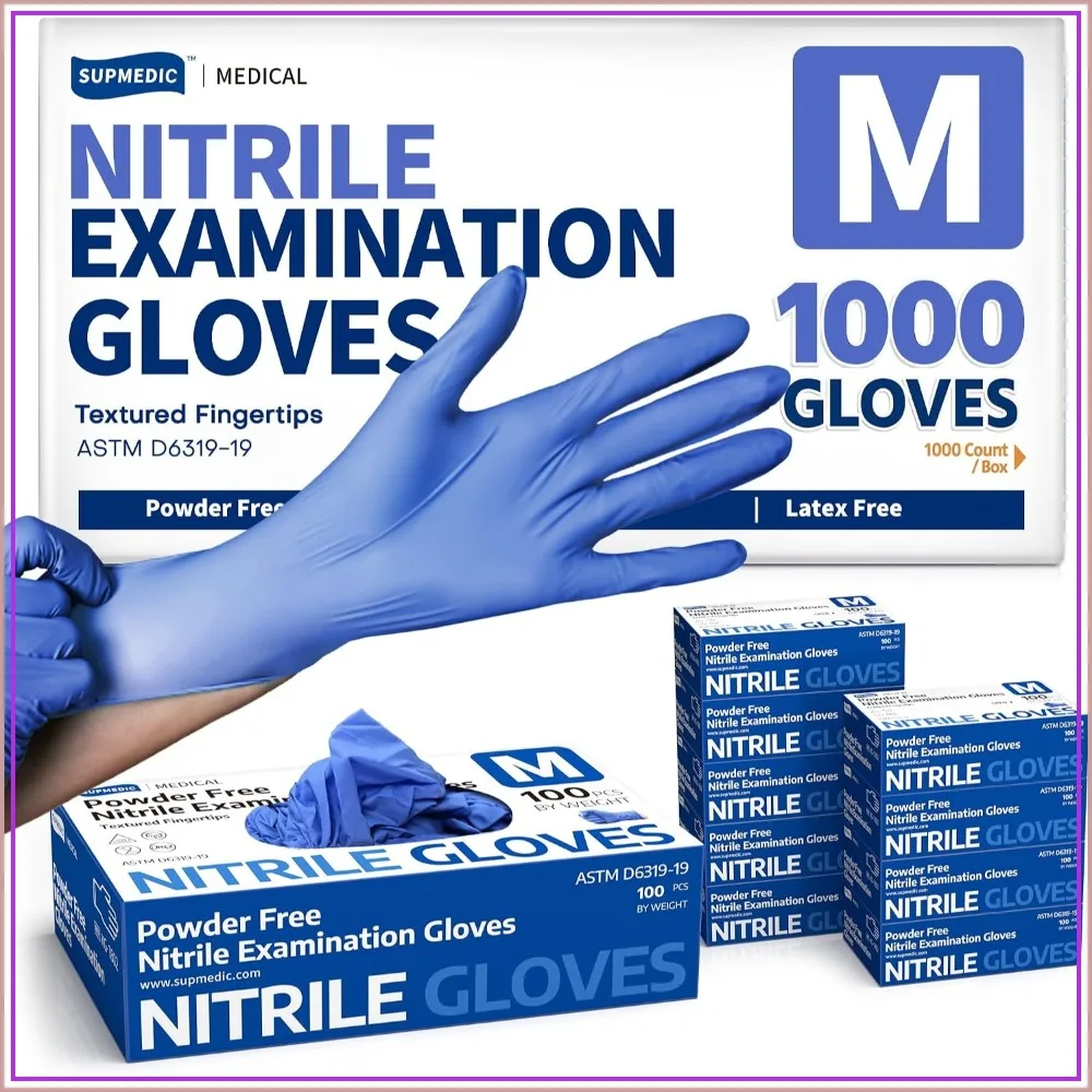 Medical Nitrile Exam Gloves, Powder-Free Latex-Free, Food Safe, Disposable, Blue Iris, 100/1000 Ct
Medical Nitrile Exam Gloves, Powder-Free Latex-Free, Food Safe, Disposable, Blue Iris, 100/1000 Ct
