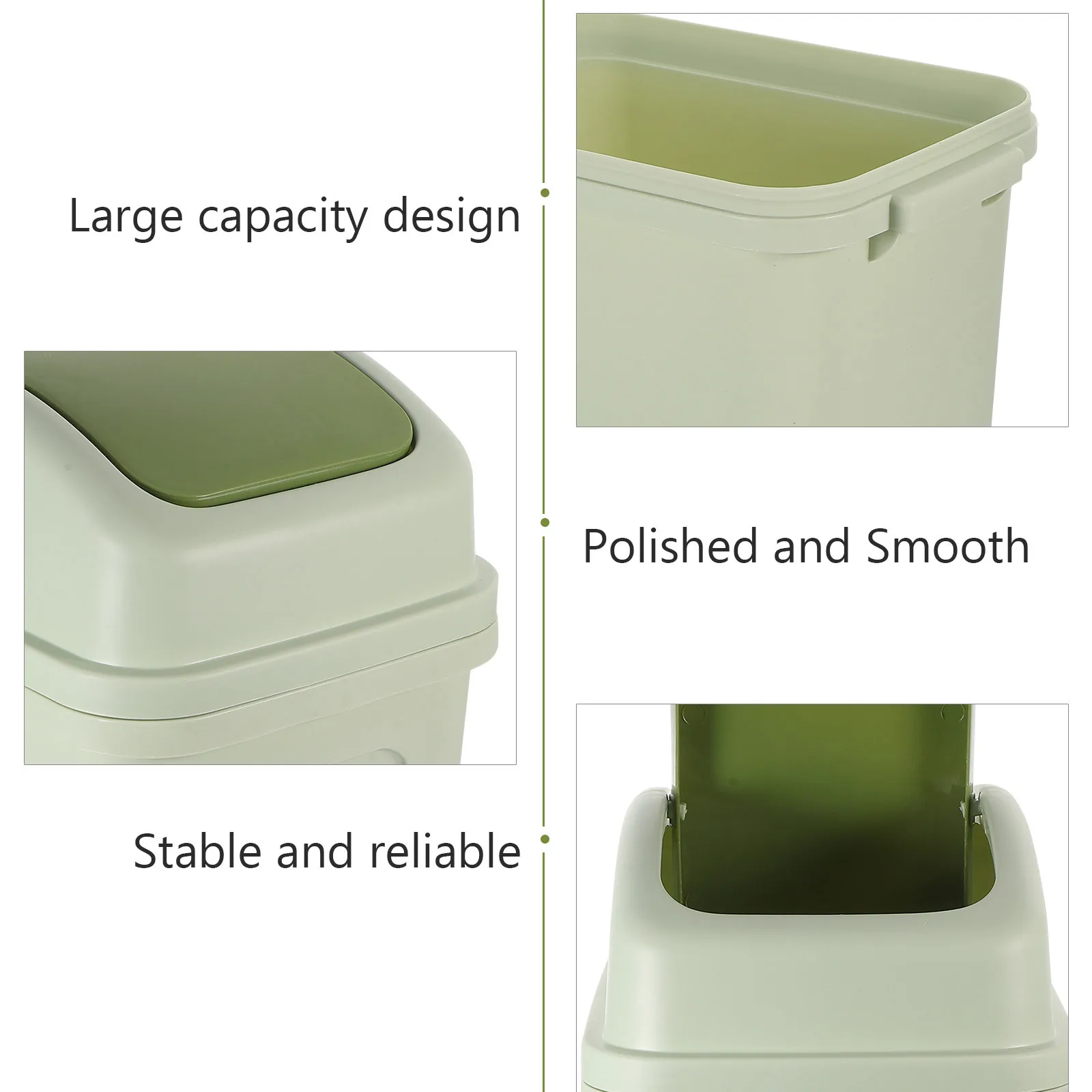 Large Swing Lid Trash Can Household Garbage Bin Thick Plastic Waste Bin for Kitchen Bathroom Nursery Trash Can
Large Swing Lid Trash Can Household Garbage Bin Thick Plastic Waste Bin for Kitchen Bathroom Nursery Trash Can
