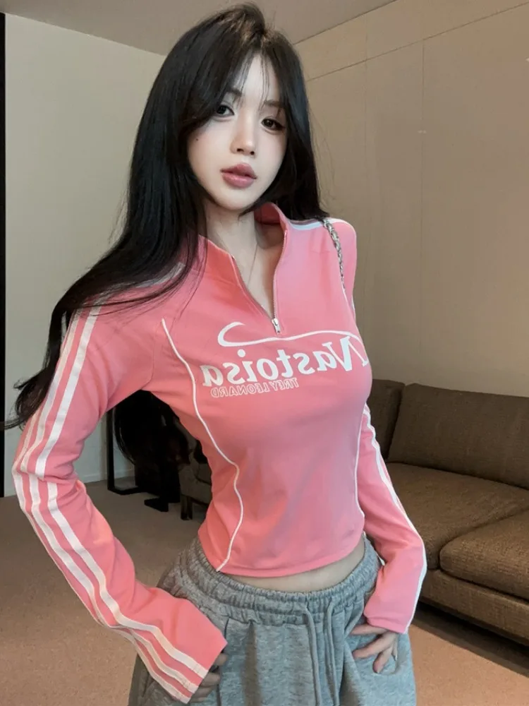 Retro American Collared Short T-Shirt Women's Slim Fit Fashionable Base Layer Top Spring Autumn Versatile Printed Long Sleeve
Retro American Collared Short T-Shirt Women's Slim Fit Fashionable Base Layer Top Spring Autumn Versatile Printed Long Sleeve