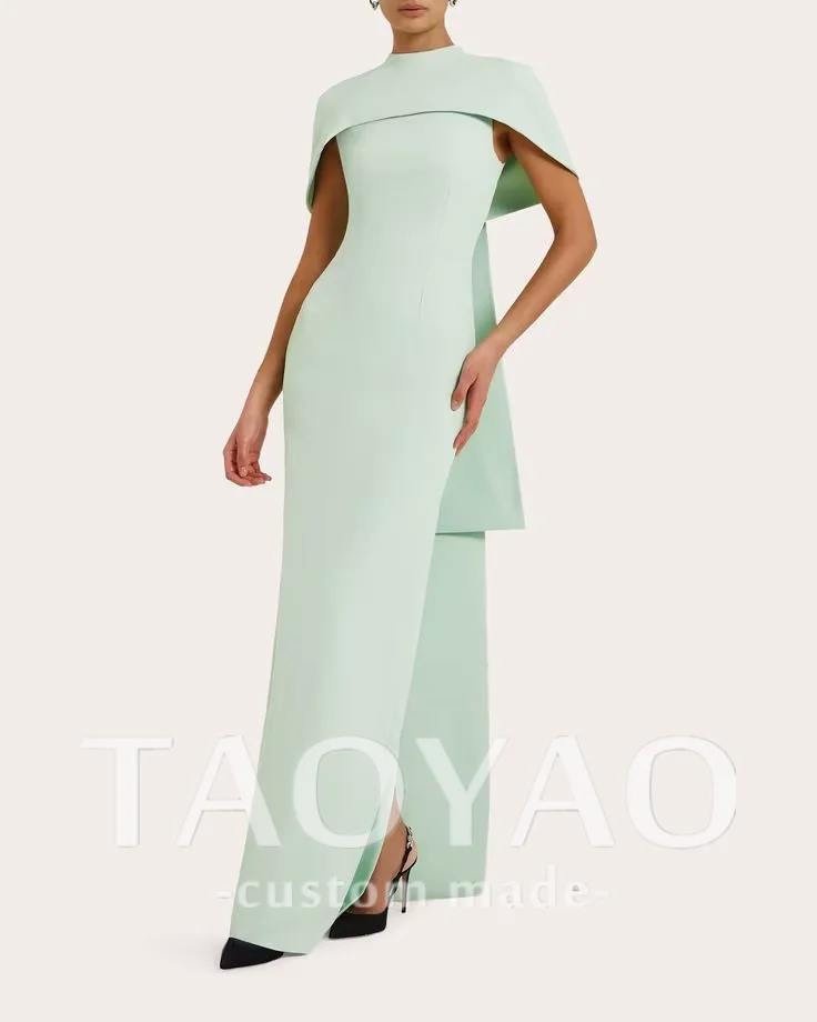 Customized Green High-Neck Crepe Evening Dresses with Short Sleeves Sheath فساتين سهرة Floor Length Prom Dress for Women
Customized Green High-Neck Crepe Evening Dresses with Short Sleeves Sheath فساتين سهرة Floor Length Prom Dress for Women