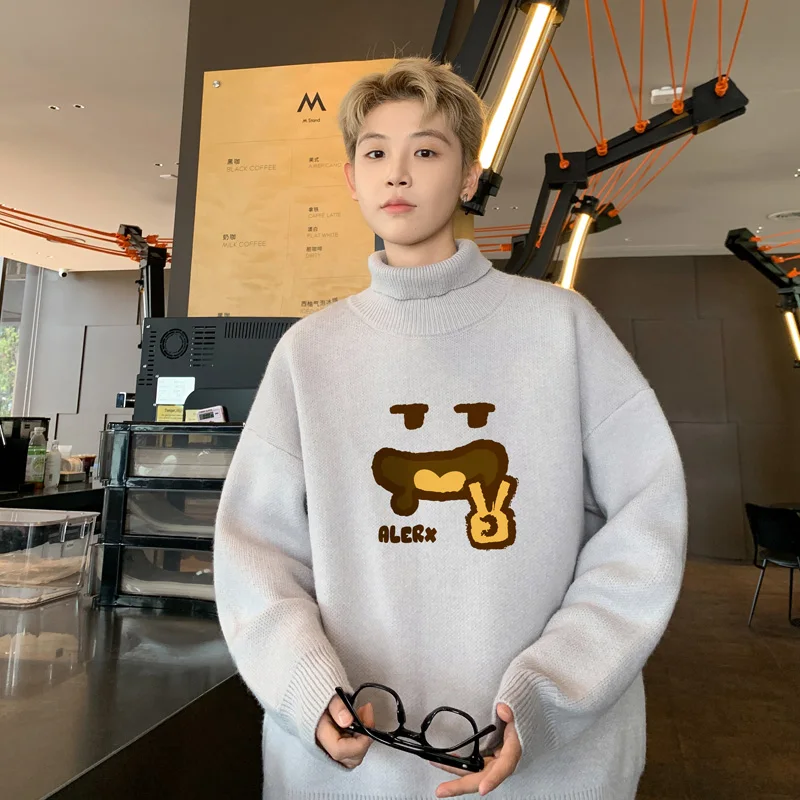 Мужские свитера большого размера, осенний вязаный свитер, белая водолазка 5XL, повседневная одежда с забавным принтом для мужчин, вязаные пуловеры, мужская одежда 
Мужские свитера большого размера, осенний вязаный свитер, белая водолазка 5XL, повседневная одежда с забавным принтом для мужчин, вязаные пуловеры, мужская одежда