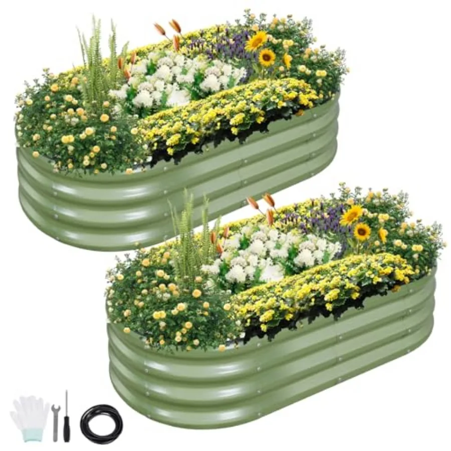 Galvanized Raised Garden Bed Outdoor- 2 Pcs Raised Beds for Gardening Metal Planter Box Steel Raised Garden Bed Kit with Gloves
Galvanized Raised Garden Bed Outdoor- 2 Pcs Raised Beds for Gardening Metal Planter Box Steel Raised Garden Bed Kit with Gloves