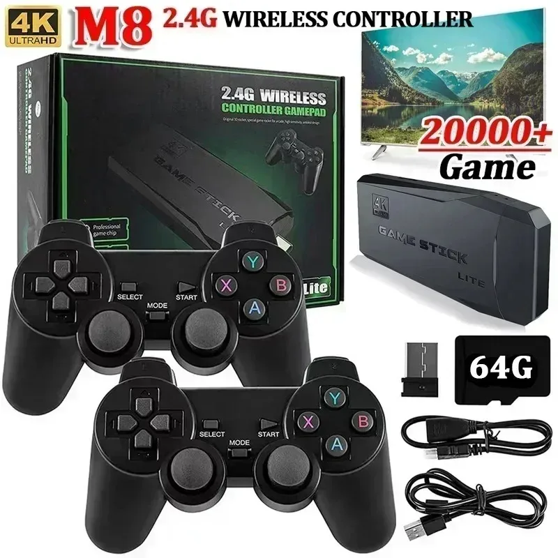M8 Game Sticks Console 2.4G Dual Wireless Controller Game Stick 4K 10000 games 64GB Retro game For Dropshiopping Xmas Gift
M8 Game Sticks Console 2.4G Dual Wireless Controller Game Stick 4K 10000 games 64GB Retro game For Dropshiopping Xmas Gift