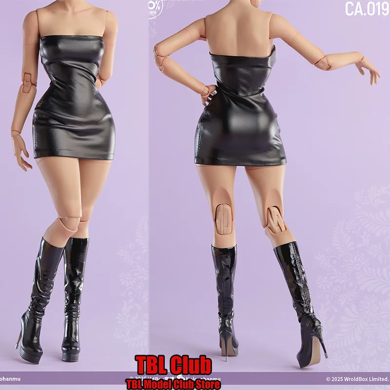 Женская одежда в масштабе 1/6, обтягивающая юбка без бретелек и бедер, черные средние сапоги для 12-дюймовой фигурки солдата Worldbox CA019
Женская одежда в масштабе 1/6, обтягивающая юбка без бретелек и бедер, черные средние сапоги для 12-дюймовой фигурки солдата Worldbox CA019