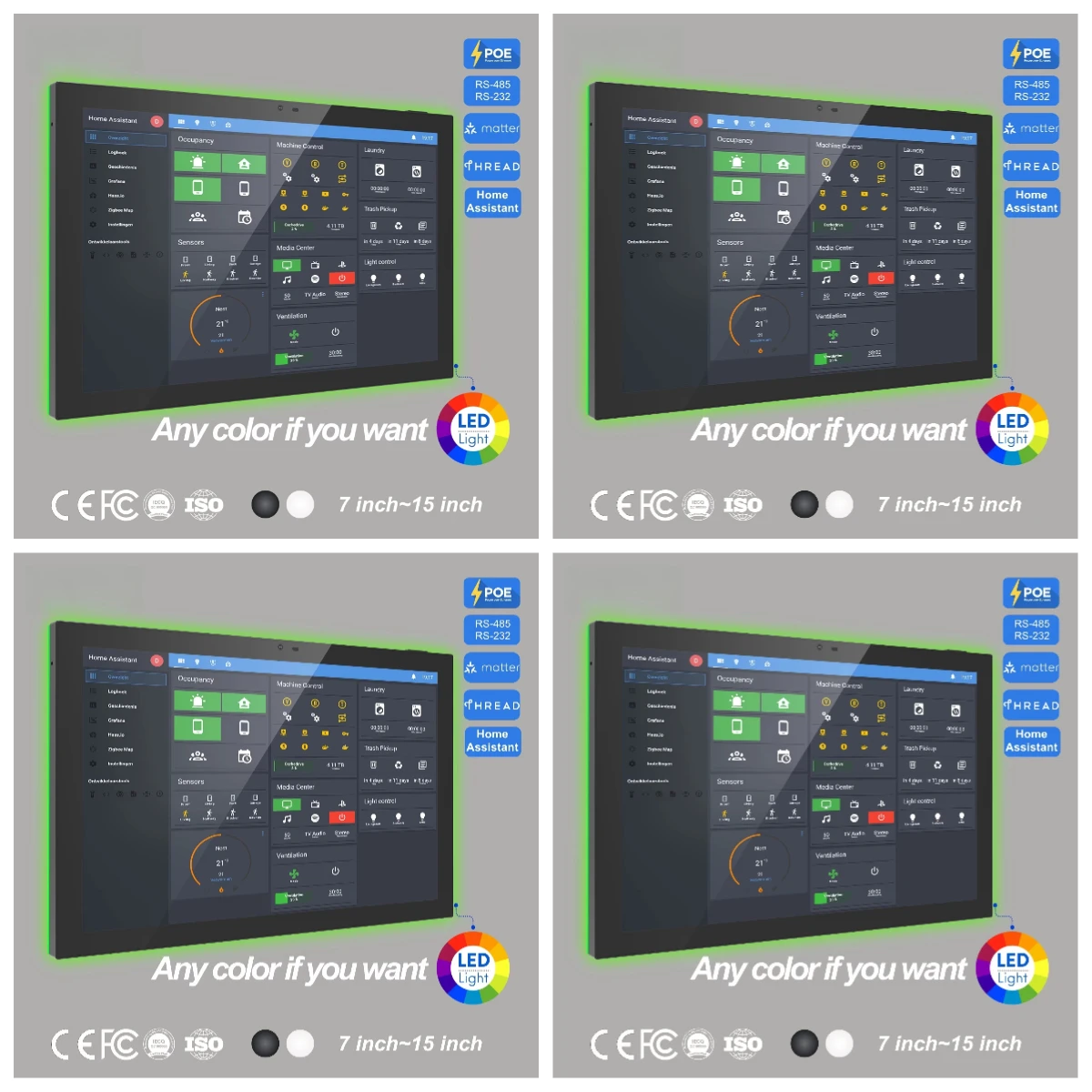 10.1 Inch Android 14 RK3576S Smart Home Panel Zigbee Matter Thread POE Wall Mount Touch Screen HMI Tablet With RS485 RJ45 Port
10.1 Inch Android 14 RK3576S Smart Home Panel Zigbee Matter Thread POE Wall Mount Touch Screen HMI Tablet With RS485 RJ45 Port