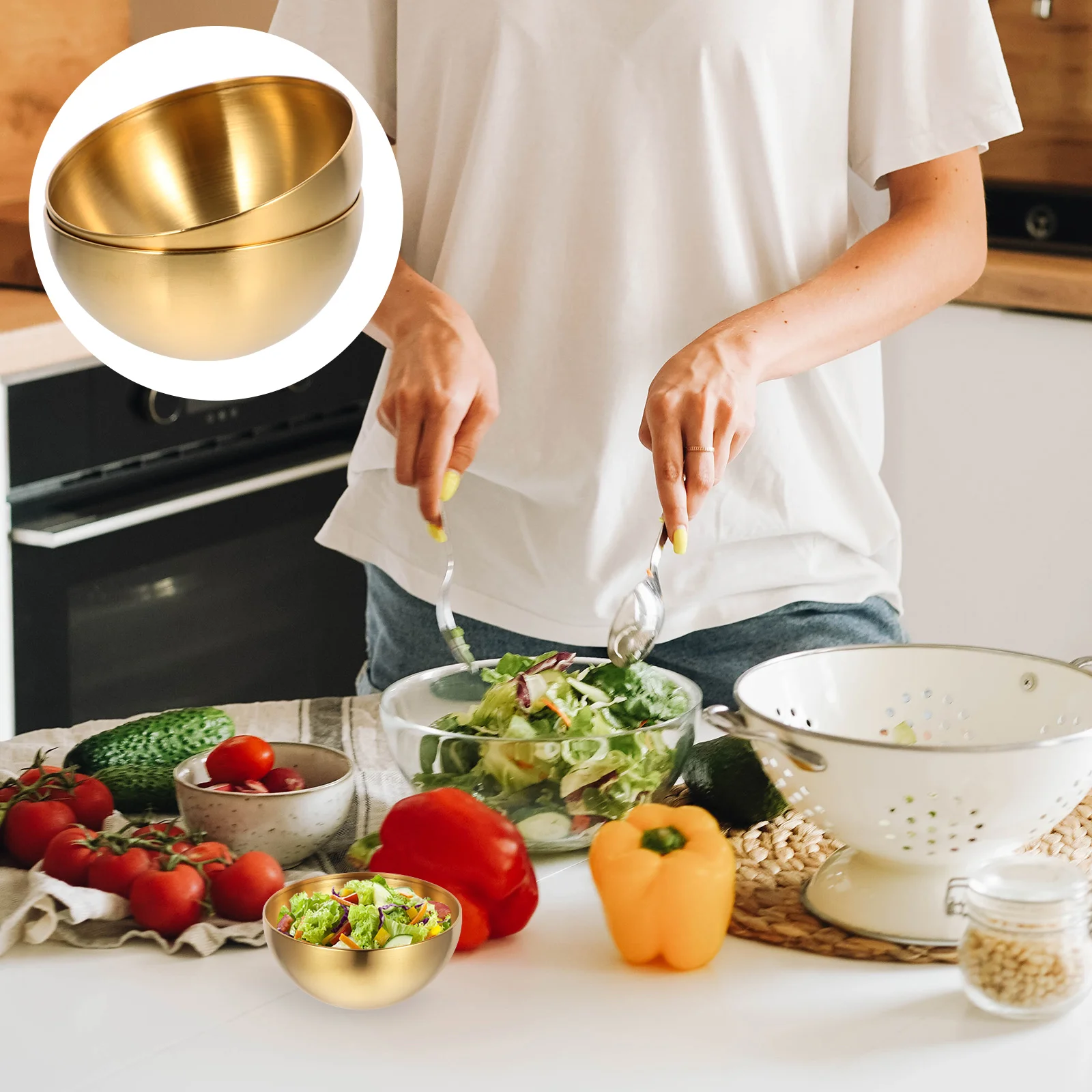 2 Pcs Cereal Bowl Stainless Steel Snack Office Pasta Korean Gold Golden Bowls Household Rice
2 Pcs Cereal Bowl Stainless Steel Snack Office Pasta Korean Gold Golden Bowls Household Rice