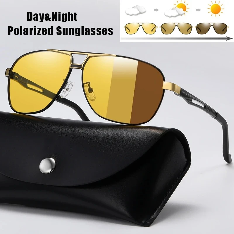 UV400 Lens Men Night Vision Polarized Photochromic Sunglasses Aviator Style Yellow Color Change Lenses Driving Sun Glasses
UV400 Lens Men Night Vision Polarized Photochromic Sunglasses Aviator Style Yellow Color Change Lenses Driving Sun Glasses