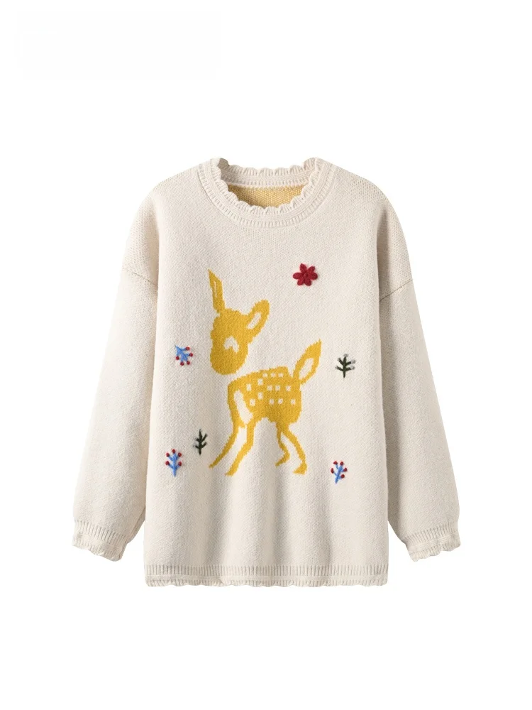 Faionable Large Size Knitted Sweater with Lace Collar Long Sve Women's Autumn Winter New Sle Slimming Top for plus Size
Faionable Large Size Knitted Sweater with Lace Collar Long Sve Women's Autumn Winter New Sle Slimming Top for plus Size