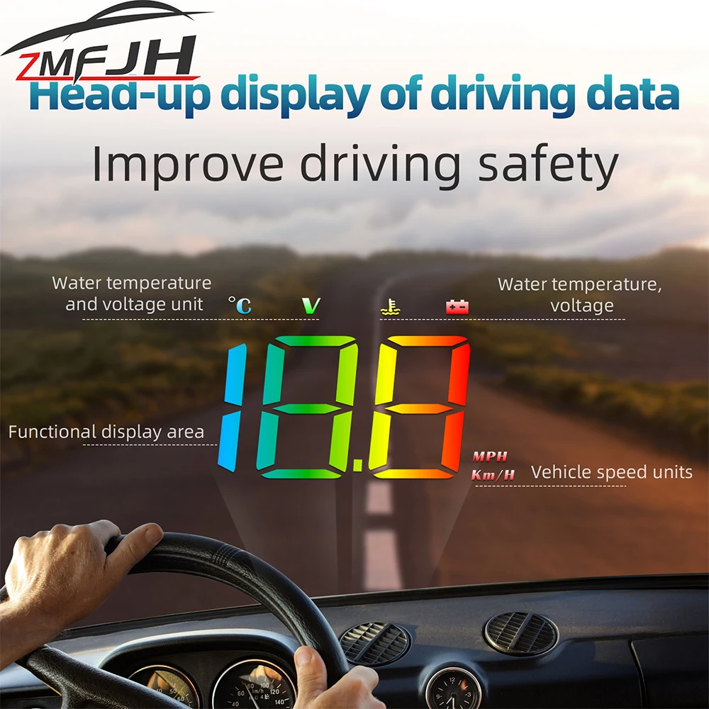 OBD Digital Smart Speedometer OBD Head Up Display KMH MPH Water Temp Voltmeter Windshield Projector Car Electronic Accessories
OBD Digital Smart Speedometer OBD Head Up Display KMH MPH Water Temp Voltmeter Windshield Projector Car Electronic Accessories