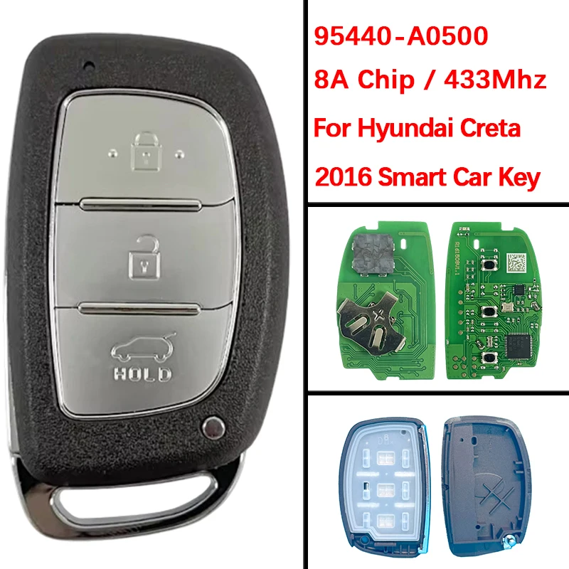 CN020284 Aftermarket Smart Key Remote 3 кнопки 433 МГц 8A чип FCC 95440-A0500 для Hyundai Creta 2016
CN020284 Aftermarket Smart Key Remote 3 кнопки 433 МГц 8A чип FCC 95440-A0500 для Hyundai Creta 2016