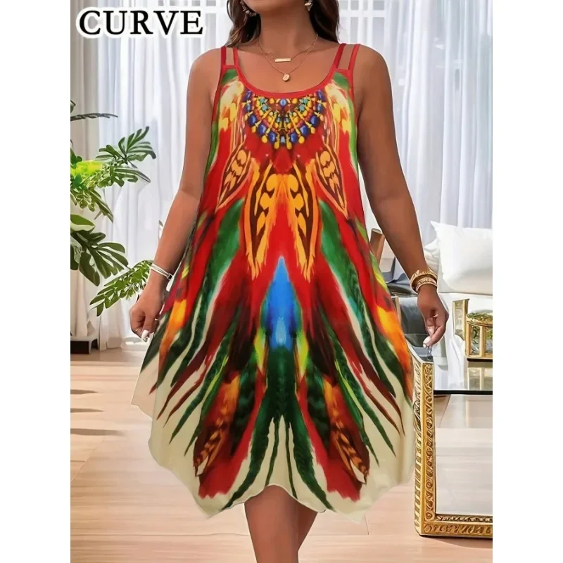 Плюс размер 1XL-5XL женское повседневное и модное платье без рукавов с тонкими бретелями и принтом на все тело
Плюс размер 1XL-5XL женское повседневное и модное платье без рукавов с тонкими бретелями и принтом на все тело