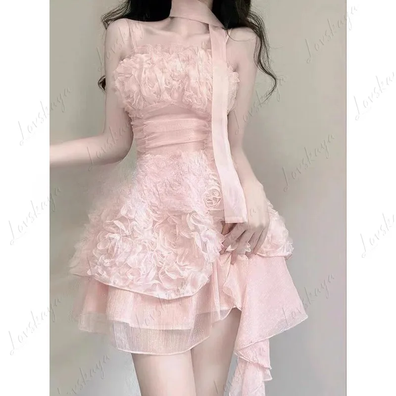 New Sweet Spice Girl Lotus Leaf Edge Lace Suspender Dress Women's Summer Premium Temperament Waist Skinny Fairy Short Skirt
New Sweet Spice Girl Lotus Leaf Edge Lace Suspender Dress Women's Summer Premium Temperament Waist Skinny Fairy Short Skirt