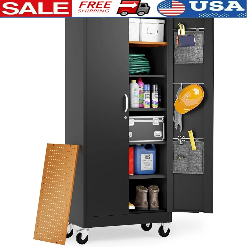 Durable Rolling Storage Cabinet with Lock Adjustable Shelves Tool Cabinet on Wheels Garage Storage with Key Lock Mobility
Durable Rolling Storage Cabinet with Lock Adjustable Shelves Tool Cabinet on Wheels Garage Storage with Key Lock Mobility