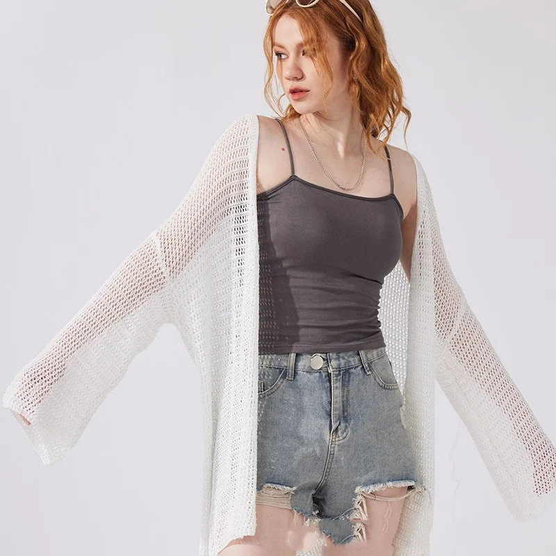 Fashion Simple Solid All-match Loose Elegant Leisure Sun-proof Daily Ladies New Cardigan Women Hollow Out Design Summer Knitting
Fashion Simple Solid All-match Loose Elegant Leisure Sun-proof Daily Ladies New Cardigan Women Hollow Out Design Summer Knitting