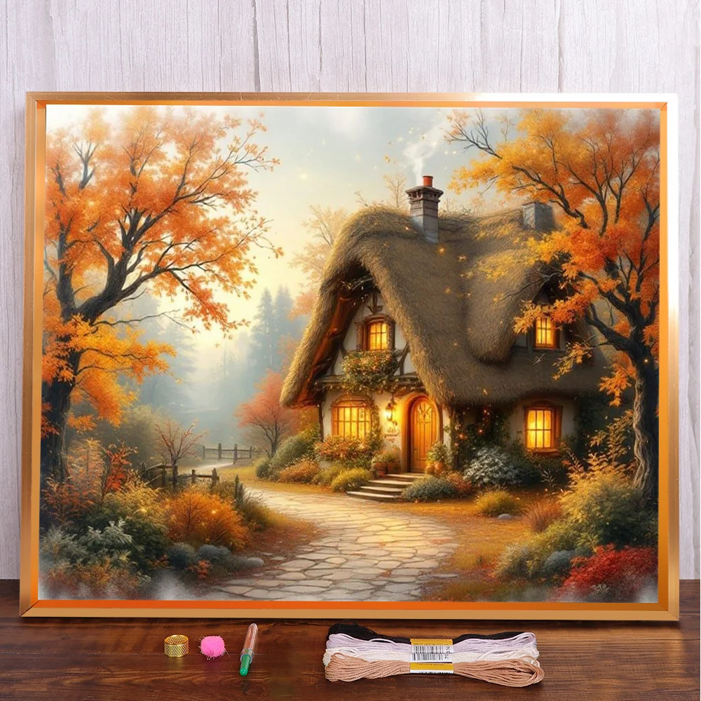 Landscape Autumn House Printed Fabric Cross-Stitch DIY Embroidery Kit Craft Painting Handmade Knitting Different Needle Counted
Landscape Autumn House Printed Fabric Cross-Stitch DIY Embroidery Kit Craft Painting Handmade Knitting Different Needle Counted