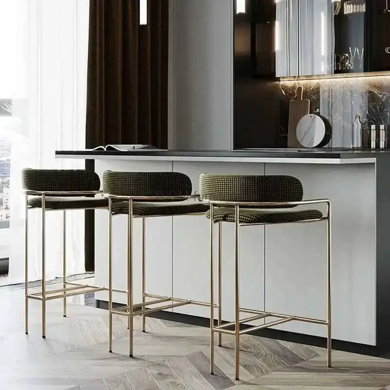 Furniture Nordic Bar Chairs Kitchen Wrought Iron Modern Minimalist High Bar Stool Creative Designer Cafe Back Armrest Bar Chair 
Furniture Nordic Bar Chairs Kitchen Wrought Iron Modern Minimalist High Bar Stool Creative Designer Cafe Back Armrest Bar Chair