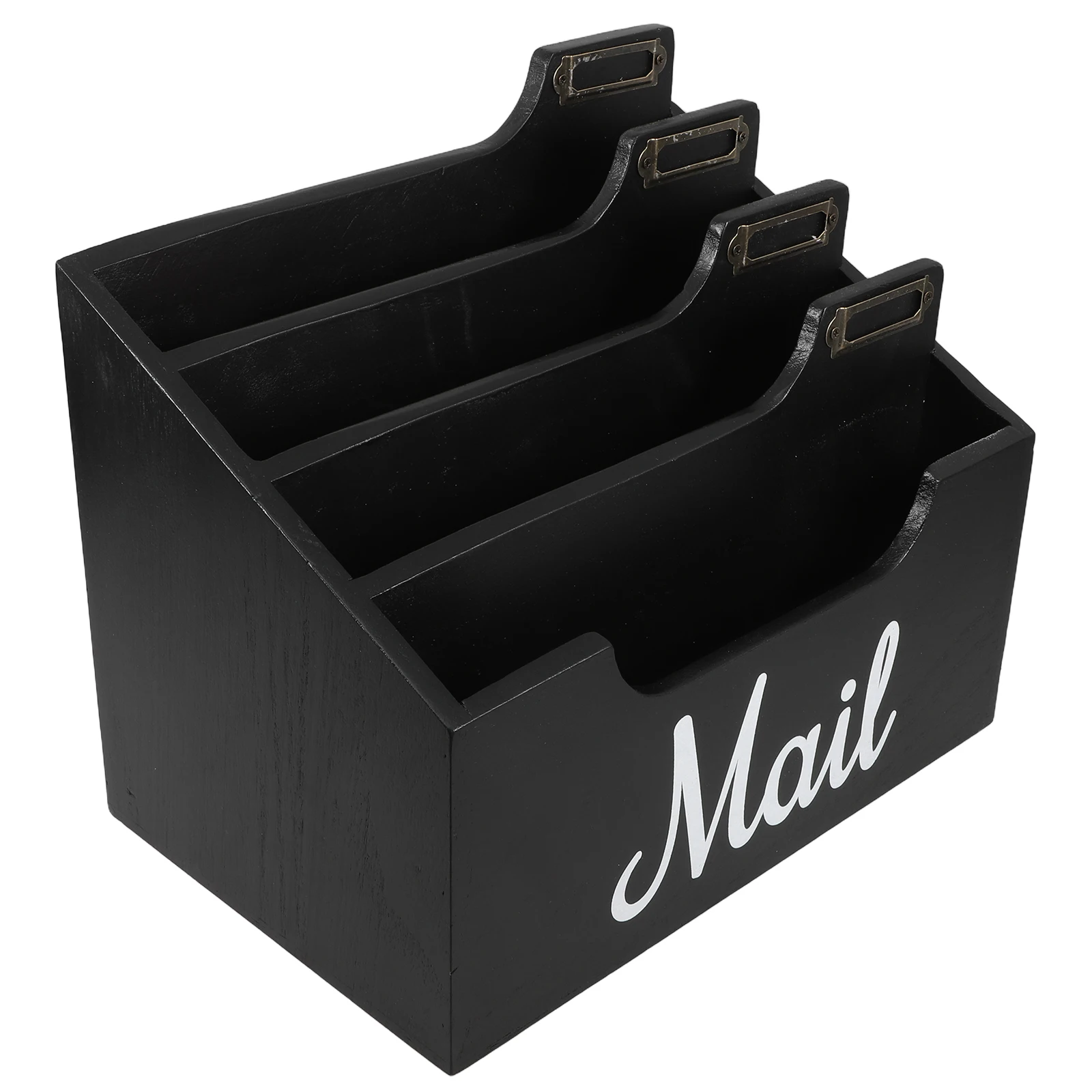 Wooden Mail Sorter Desk Organizer Black Countertop Envelope Holder Stationery Case Document Tray File Storage Solution
Wooden Mail Sorter Desk Organizer Black Countertop Envelope Holder Stationery Case Document Tray File Storage Solution