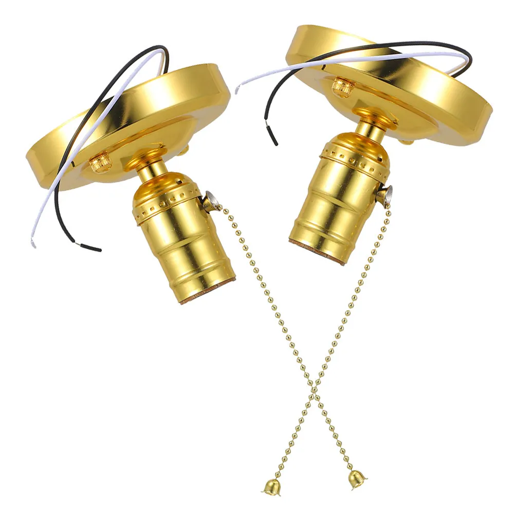 2Pcs Vintage E27 Lamp Holder Pull Chain Switch for Ceiling Wall Light Socket DIY Home Lighting Accessory Retro Style
2Pcs Vintage E27 Lamp Holder Pull Chain Switch for Ceiling Wall Light Socket DIY Home Lighting Accessory Retro Style