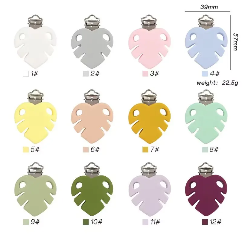 1pcs food grade cute leaf Silicone clip Focal Beads DIY Pacifier Chain Clips Toy Jewelry Accessories
1pcs food grade cute leaf Silicone clip Focal Beads DIY Pacifier Chain Clips Toy Jewelry Accessories